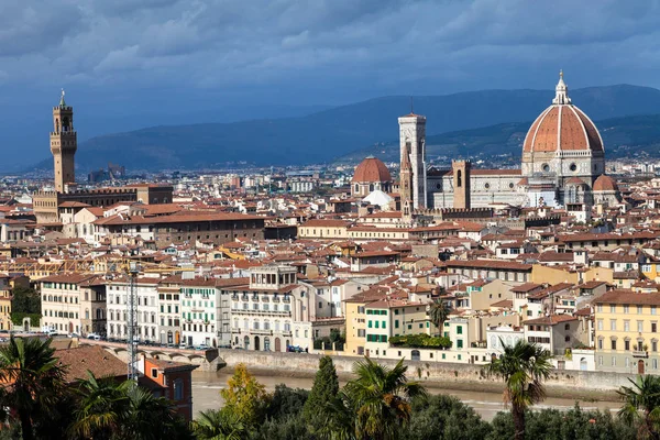 Panorama města Florencie Duomo a Palazzo — Stock fotografie