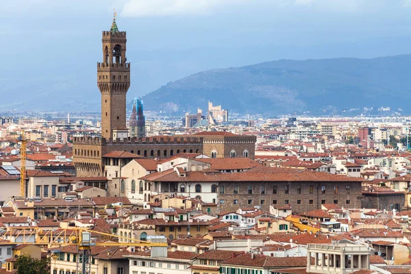 Oben Blick auf Florenz Stadt mit Palazzo Vecchio — Stockfoto