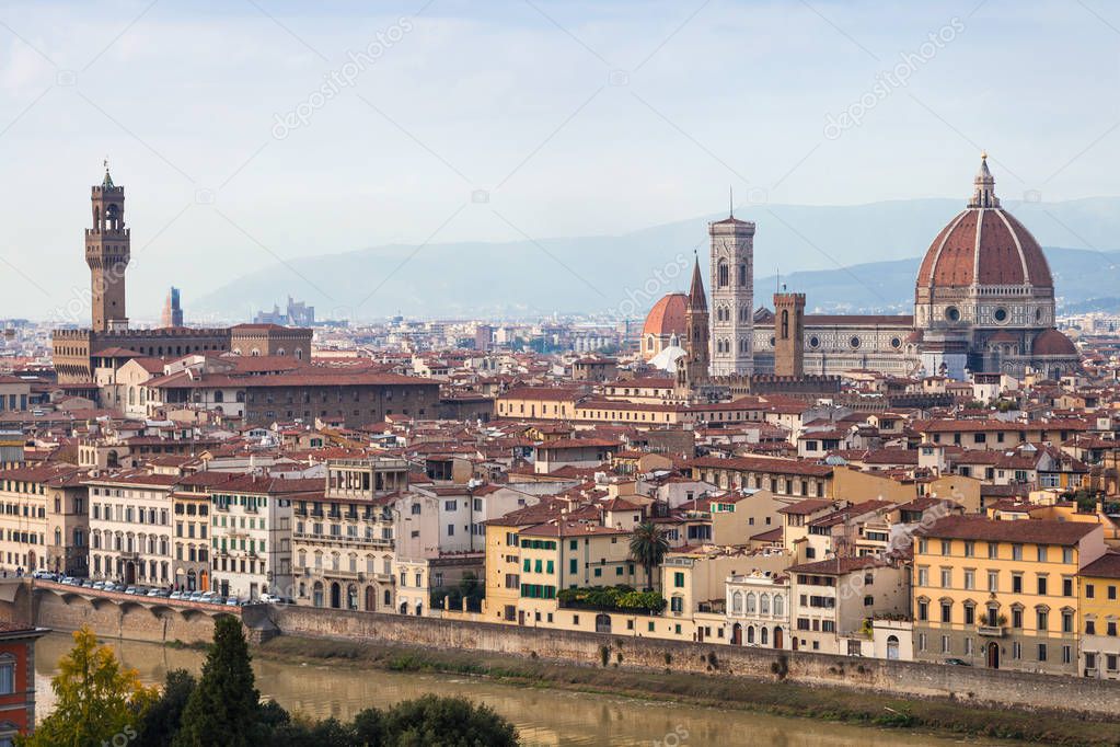 above view of old town in Florence