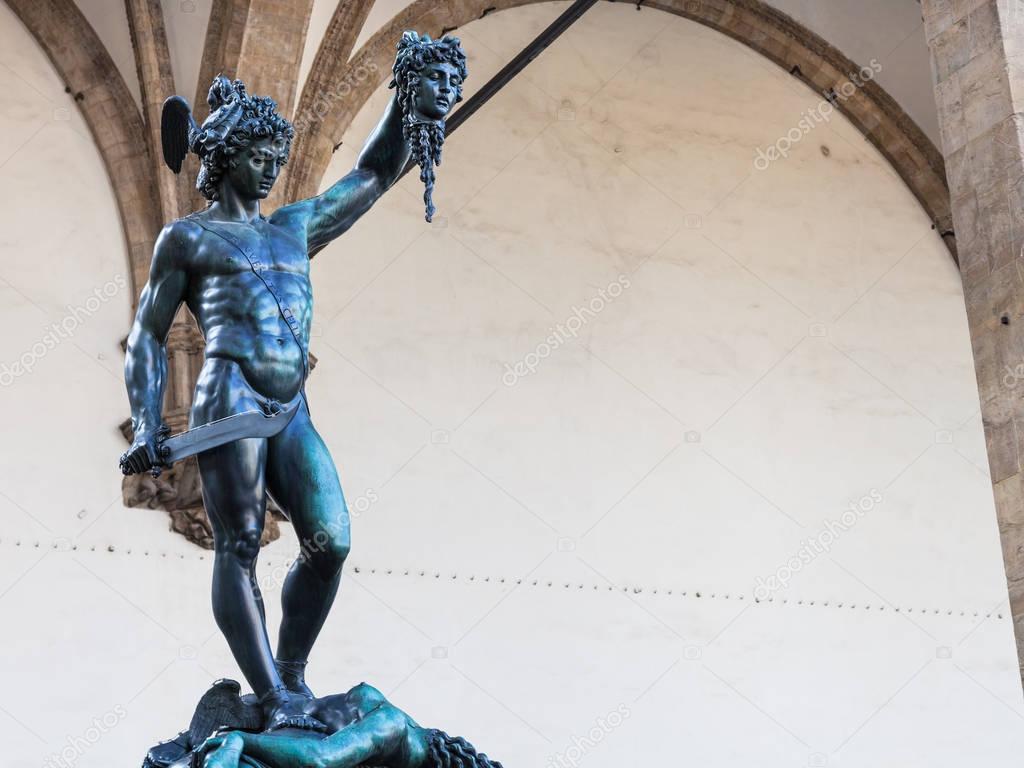 statue Perseus with the Head of Medusa on Piazza