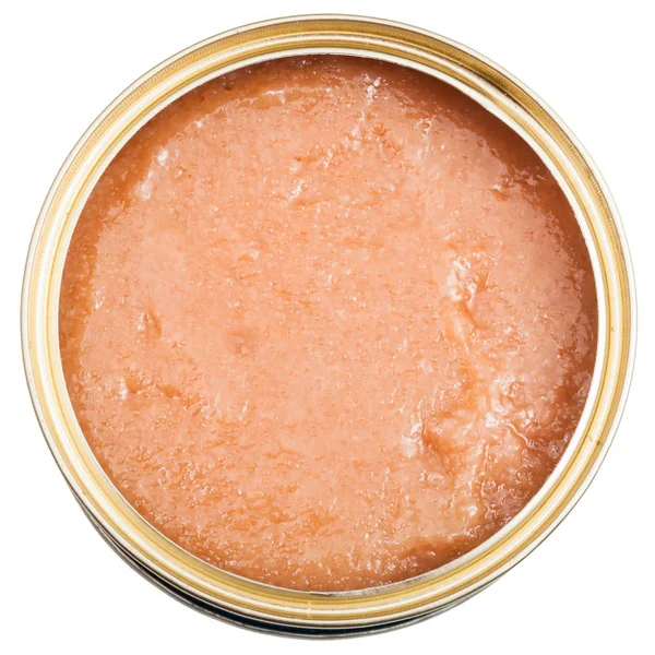 Vista superior da lata aberta com caviar do alasca pollock — Fotografia de Stock