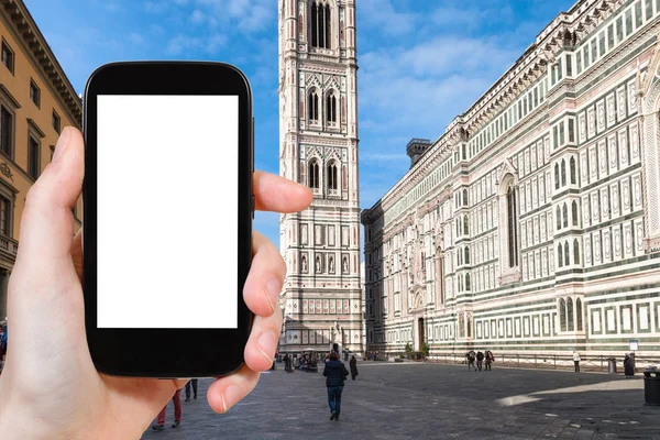 Foto z dómu a campanile ve Florencii — Stock fotografie