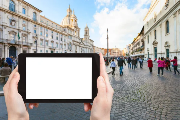 Fotografias turísticas piazza navona en Roma — Foto de Stock