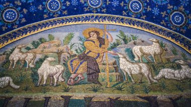 Good Shepherd mosaic of Galla Placidia mausoleum clipart