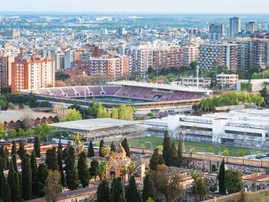 Barcelona cityscape camp nou Stadyumu ile