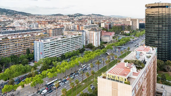 Vista acima de Avinguda Diagonal em Barcelona — Fotografia de Stock