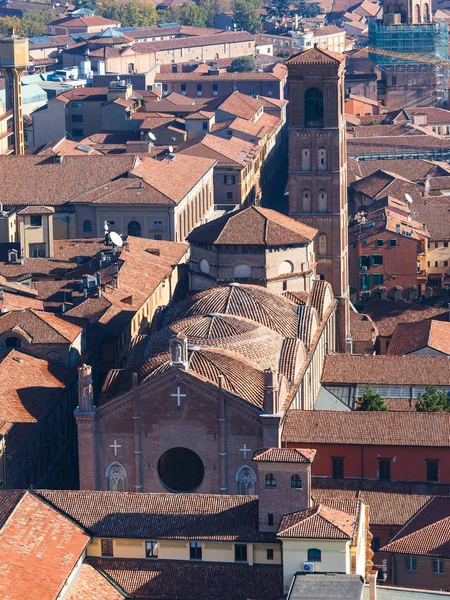 Above view of cathedral in Bologna city — Stock Photo, Image