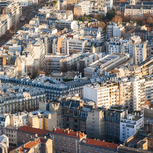 above view of apartment houses in Paris city