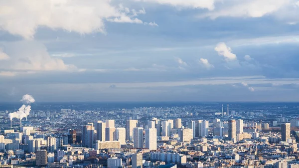 Panorama miasta nowoczesny Paryż zimą — Zdjęcie stockowe