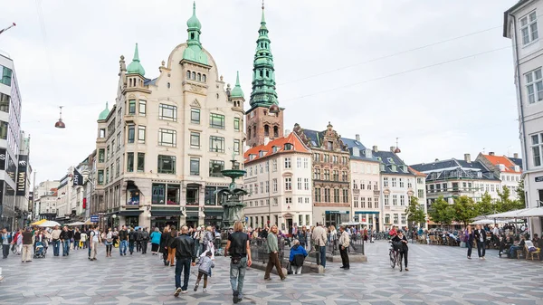 Widok placu Amagertorv w Kopenhadze — Zdjęcie stockowe