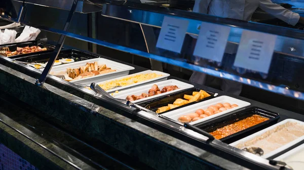 Self-service buffet with full breakfast — Stock Photo, Image