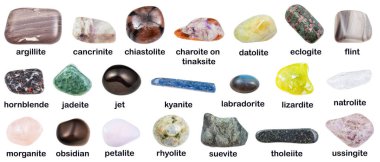 collection of gemstones with descriptions clipart