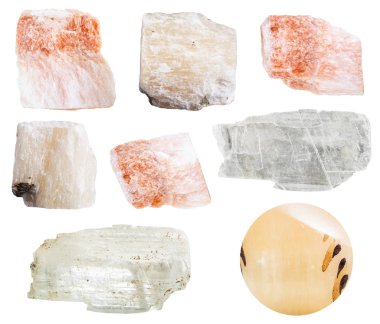 çeşitli alçı mineral taş topluluğu