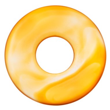 Sarı doğal akik taş dan cilalı daire