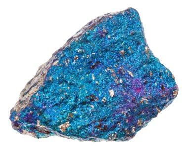 Mavi Chalcopyrite taş izole parçası