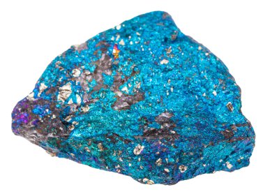 taş izole doğal mavi Chalcopyrite