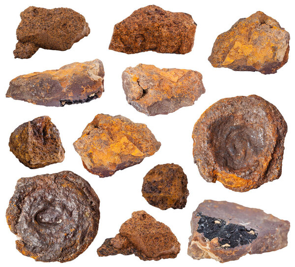 collection of various limonite stones