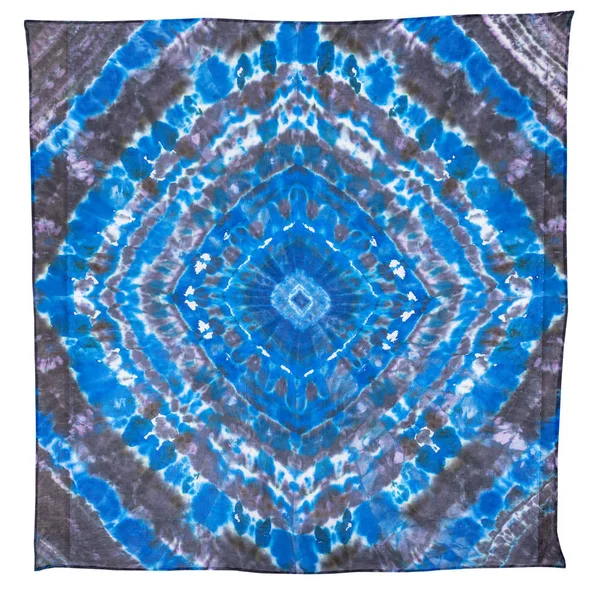 Blue and black silk scarf with abstract pattern — Stock Photo, Image