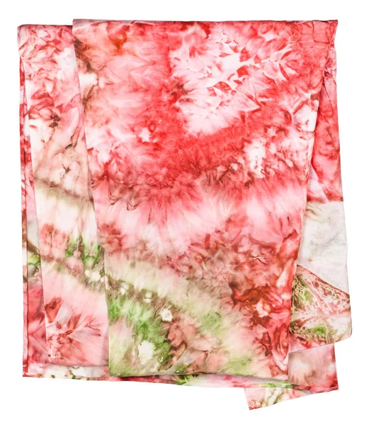 Zijden sjaal met abstracte roze en groene sieraad — Stockfoto