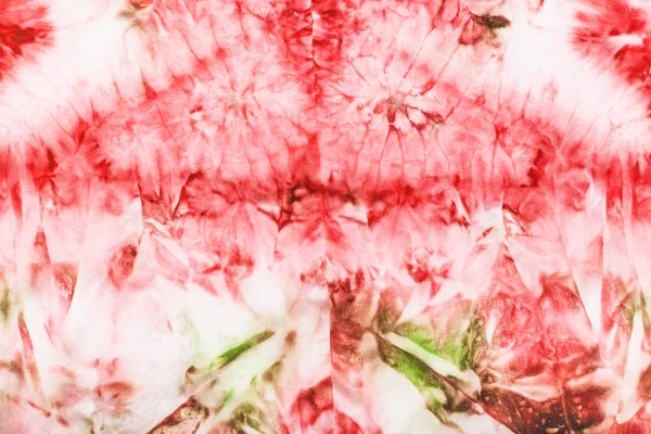 Abstraktní vzor růžové a zelené na batikování — Stock fotografie