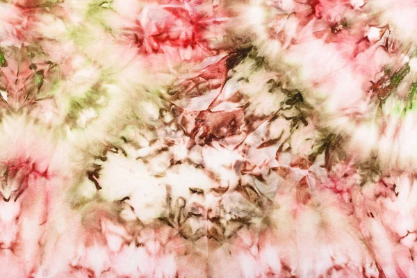 Ornement abstrait rose et vert sur batik de soie — Photo