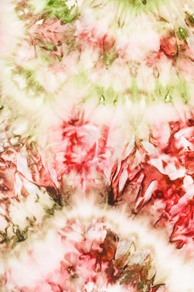 Abstraktes rosa und grünes Bild auf Seidenbatik — Stockfoto