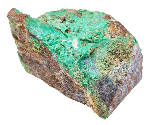 Pedra Garnierite verde (minério de níquel) isolada — Fotografia de Stock