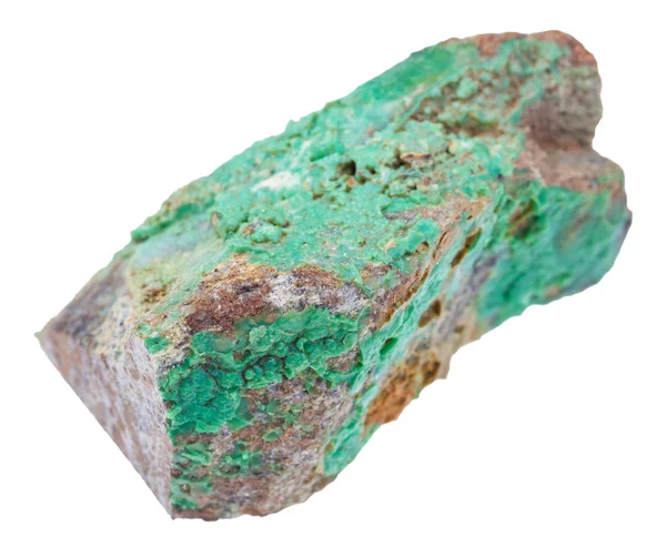 一块绿色的石头，硅镁镍 （镍矿) — 图库照片