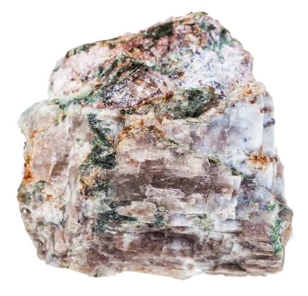 Természetes Delhayelite kő elszigetelt — Stock Fotó