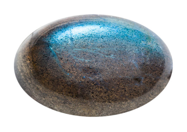 cabochon of labradorite gemstone isolated