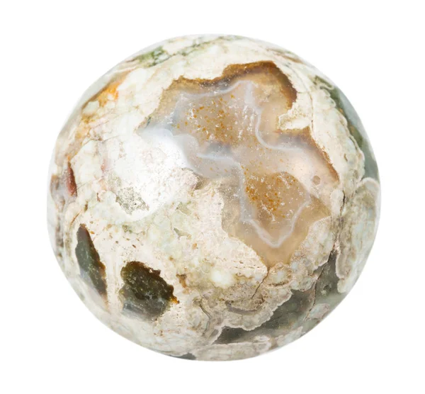 Polished Madagascar Rhyolite stone isolated — Stock Photo, Image