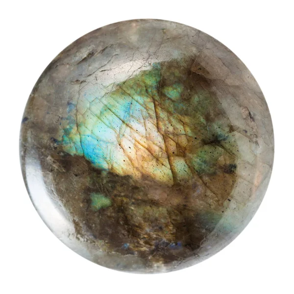 Polished labradorite gem isolated on white — Stock Photo, Image