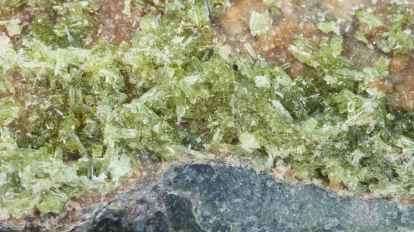 Druse, kristályok, Vesuvianite kő — Stock Fotó