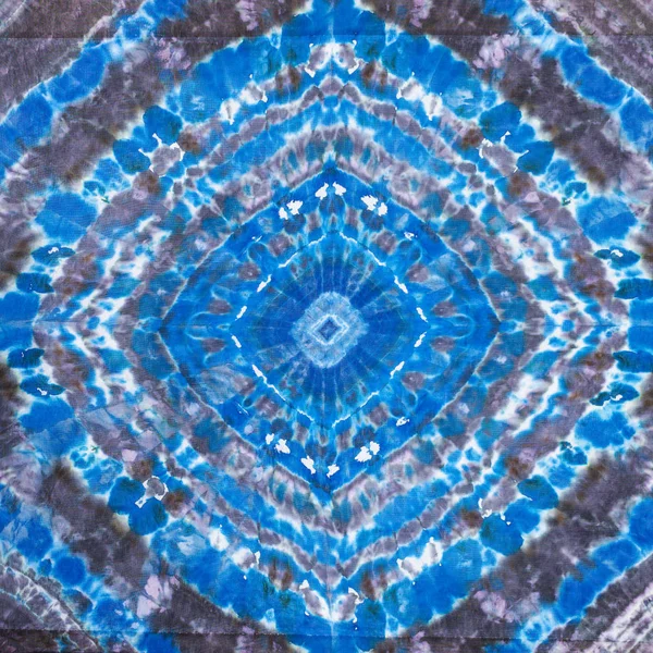 Blå och svart abstrakt geometriskt mönster på batik — Stockfoto