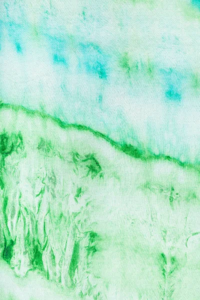 Seidenbatik mit abstrakten blauen und grünen Mustern — Stockfoto