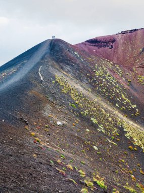 insanlar dizi kraterler Etna Dağı üzerinde arasında