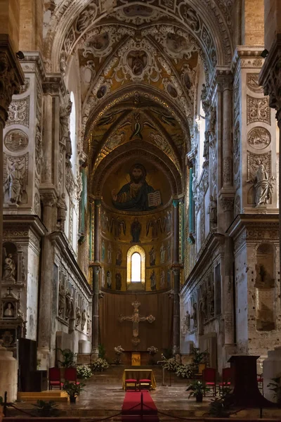 Dekoration des Duomo di Cefalu in Sizilien — Stockfoto