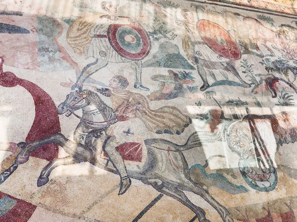 Detalhe do mosaico em Villa Romana del Casale — Fotografia de Stock