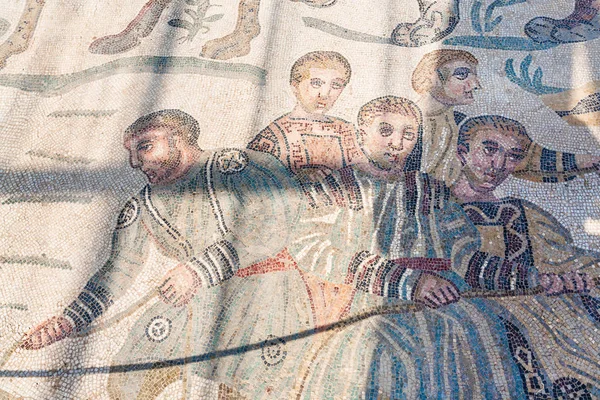 Asfalterad mosaik i Villa Romana del Casale — Stockfoto