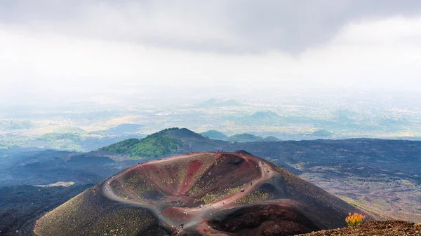 Boven weergave van Monti Silvestri van de vulkaan Etna — Stockfoto