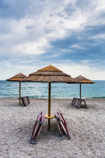 Пустой пляж Marina di Cottone на Ионическом море — стоковое фото