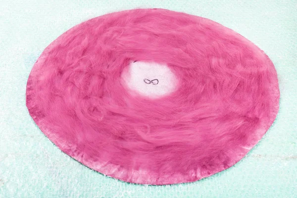 Fibre di lana sul retro del layout cappello — Foto Stock