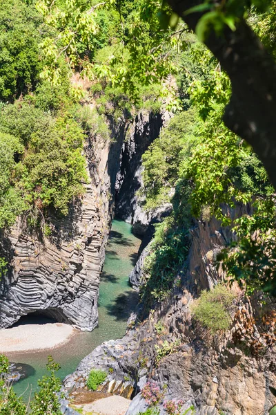 Above view of Alcantara river in Sicily — Stock Photo, Image