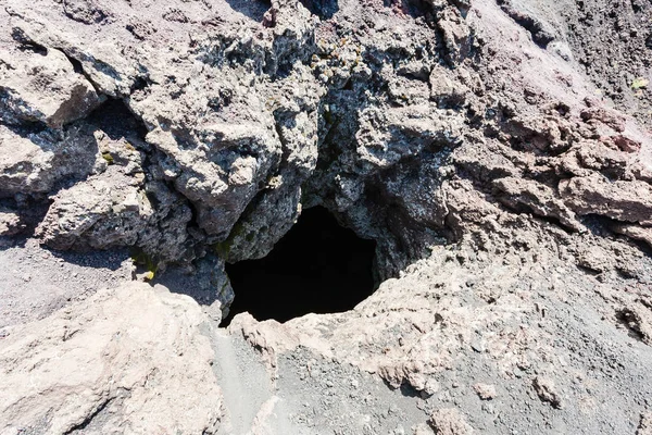 Cave of old volcanic crater on Etna mount — Stock Photo, Image