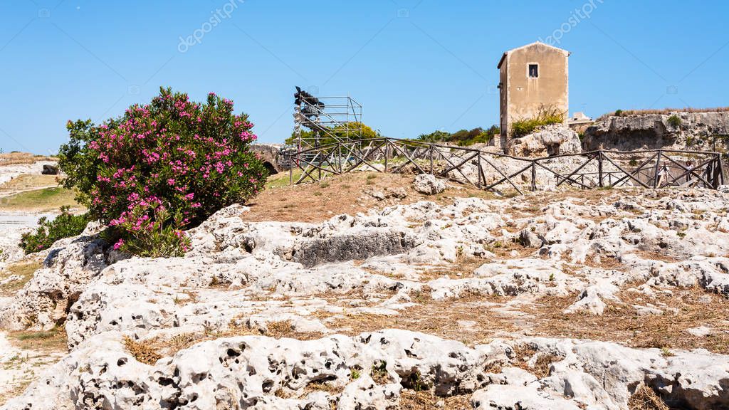 Archaeological Park of Syracuse city in Sicily