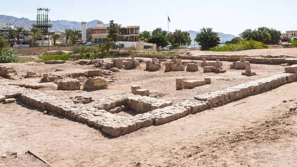 Mauern der mittelalterlichen islamischen Stadt Ayla in Aqaba — Stockfoto