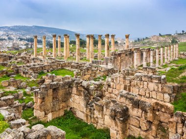 Jerash şehri Roma Gerasa kasabasında antik kalıntılar
