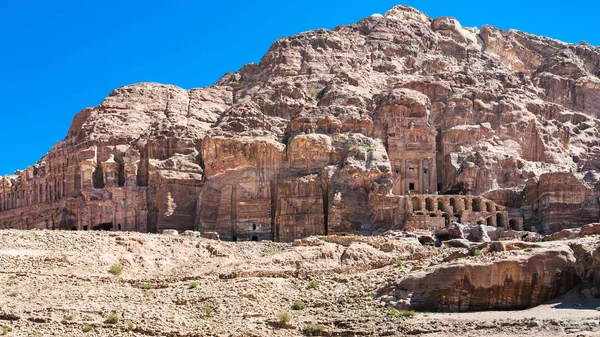 Royal Tombs in mountains in Petra town