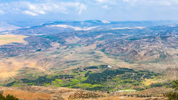 Nad zobrazením Svaté země z Mount Nebo v zimě — Stock fotografie