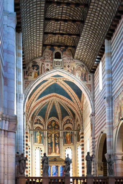 Nave of Basilica di San Zeno i Verona by - Stock-foto